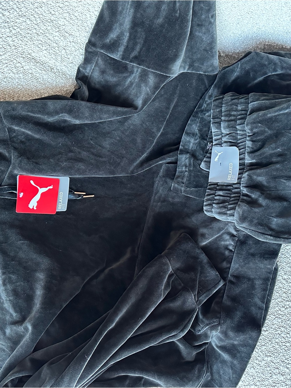 NWT Puma Black Velour Hoodie